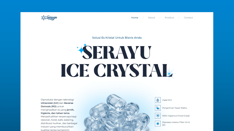Serayu Ice Crystal — Landing Page